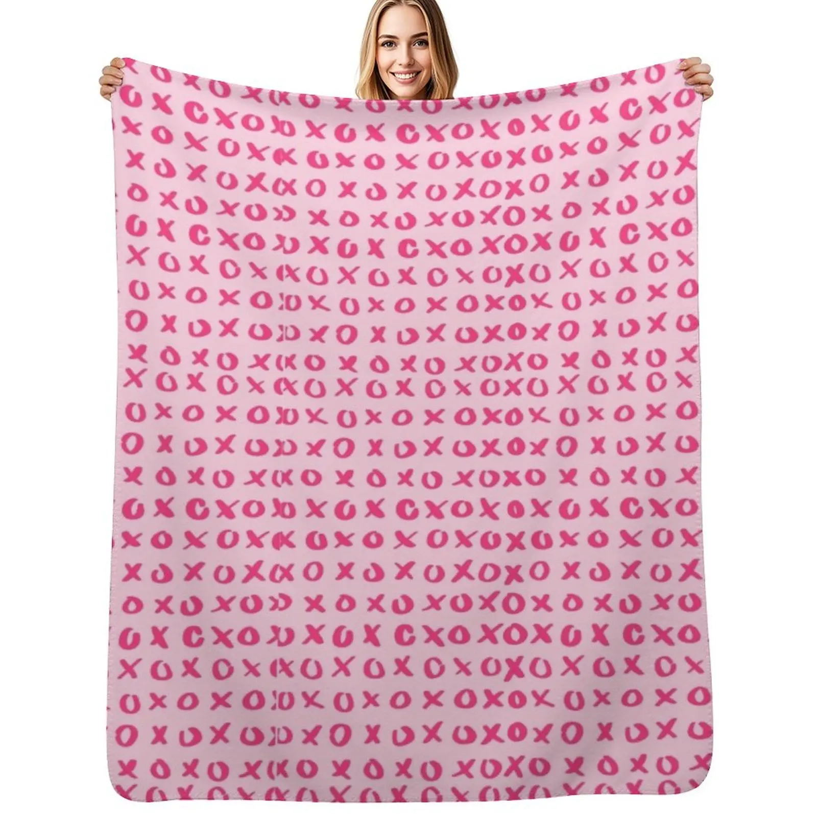 

Hugs and Kisses Throw Blanket Cozy Sofa Blanket for TV Watching Napping