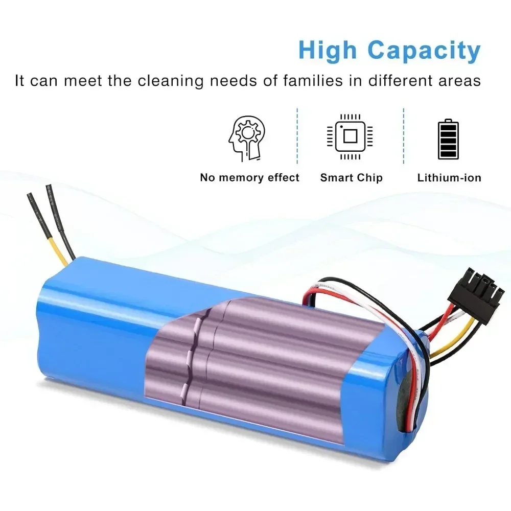Immagine 3: 100% nuova batteria agli ioni di litio 12800mAh per CECOTEC CONGA 4090 4490 4690 4590 Robot aspirapolvere 14.4V 18650 4S2P batterie