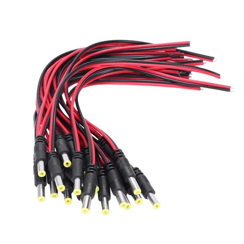 100 Pcs 5.5 X 2.1Mm Male DC Power Jack Plug CCTV Camera Power Connection Line-AB01