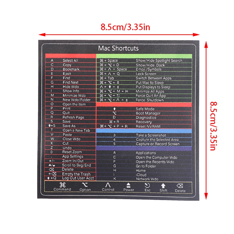1PC Design per Mac OS System tastiera scelta rapida Sticker per 2022-2008 (13-16 ") per PC Laptop Desktop