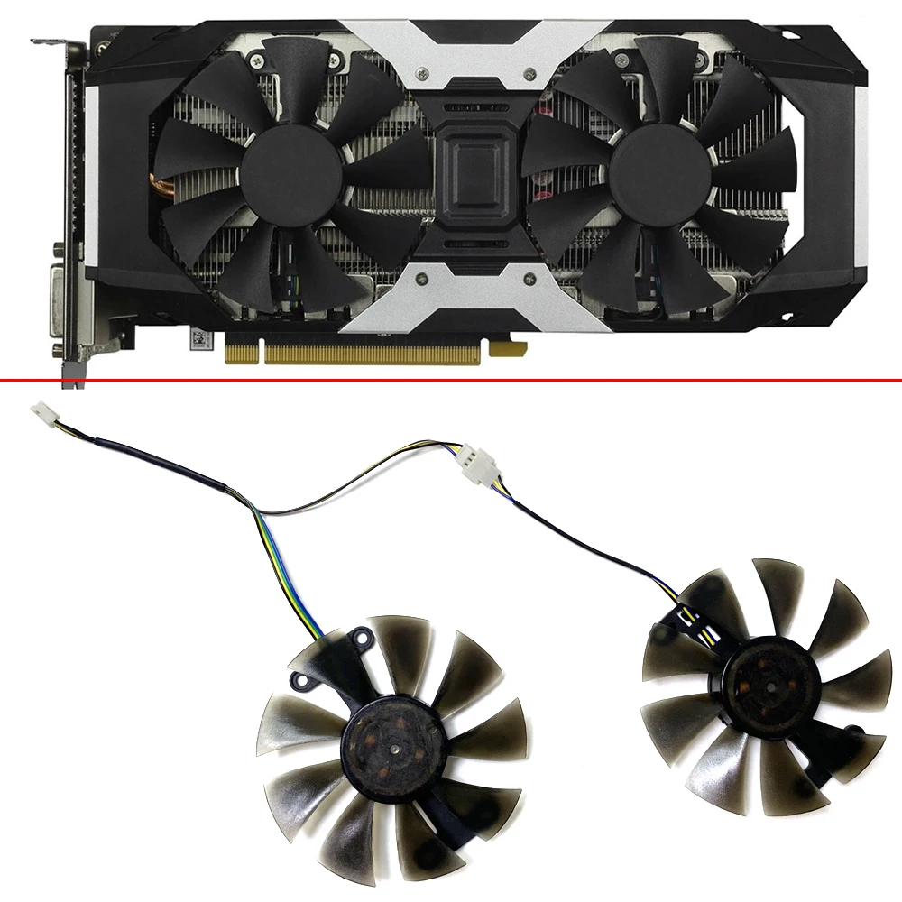 

Вентилятор GA92S2U GTX1050 TI для графического процессора ZOTAC GTX1060 6 ГБ GTX1050 Ti, охлаждающий вентилятор для графической карты GTX 1060, 2 шт., 85 мм, 4 контакта