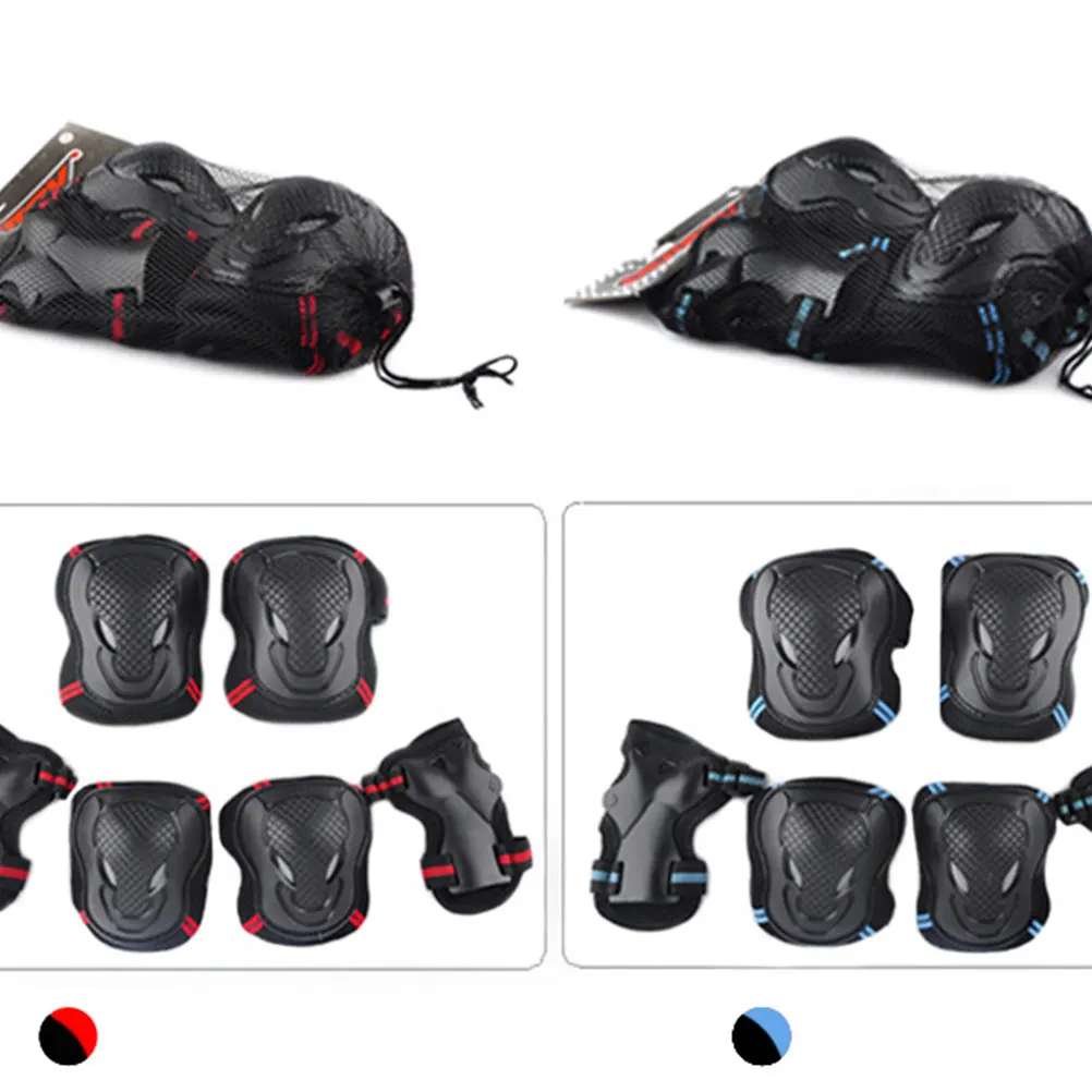 

1set Knee Protector Hand Protection Elbow Pad Skateboard Guard Outdoor Sports Set For Cycling Roller Skating M 40-60Kg Black