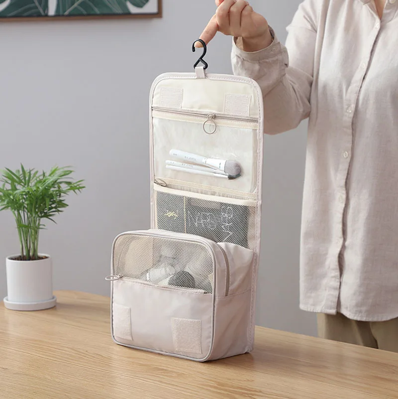 Borsa da toilette di grande capacità con gancio per appendere per uomini e donne Borsa da viaggio impermeabile per cosmetici Borsa da bagno