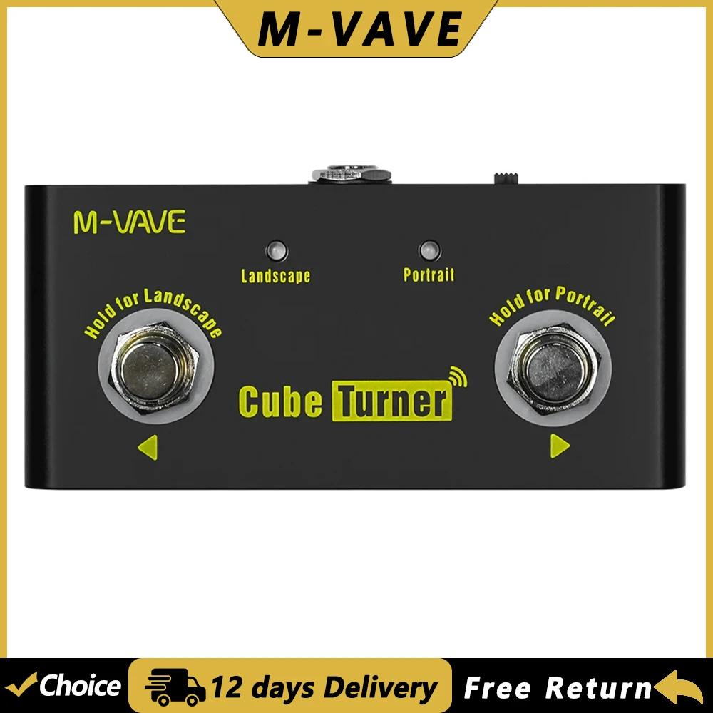 M-VAVE Cube Wireless Turner Page Turner Pedal Rechargeable Music Sheet Turner يدعم اتصال Looper أدوات متوافقة