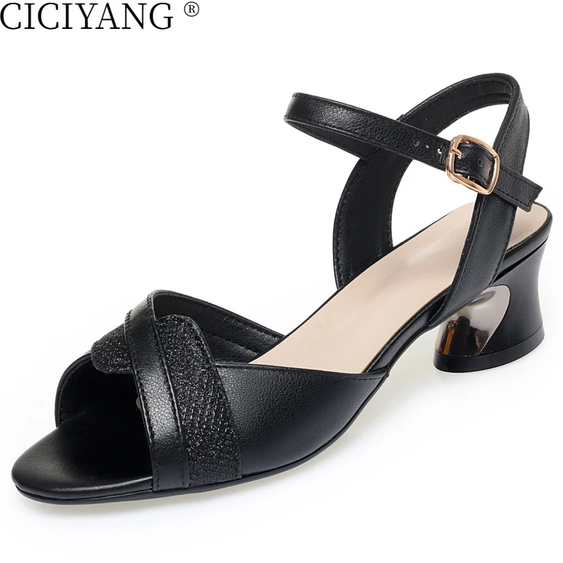 

CICIYANG Women's Summer Sandals High Heel 2025 New Female Open Toe Large Size 43 High Heels Fashion Sandals Roman Sandals Ladies