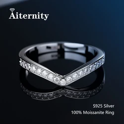 100% Pass Diamond tester Pen Moissanite Ring Matching Wedding Diamond Band for Women 925 Sterling Silver Female Single Tail Ring