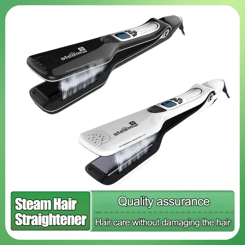 Professional Steam Hair Straightener Wet Hair Straightener Flat Iron Straightening Iron Brush Titanium Ceramic Hair Comb Curler