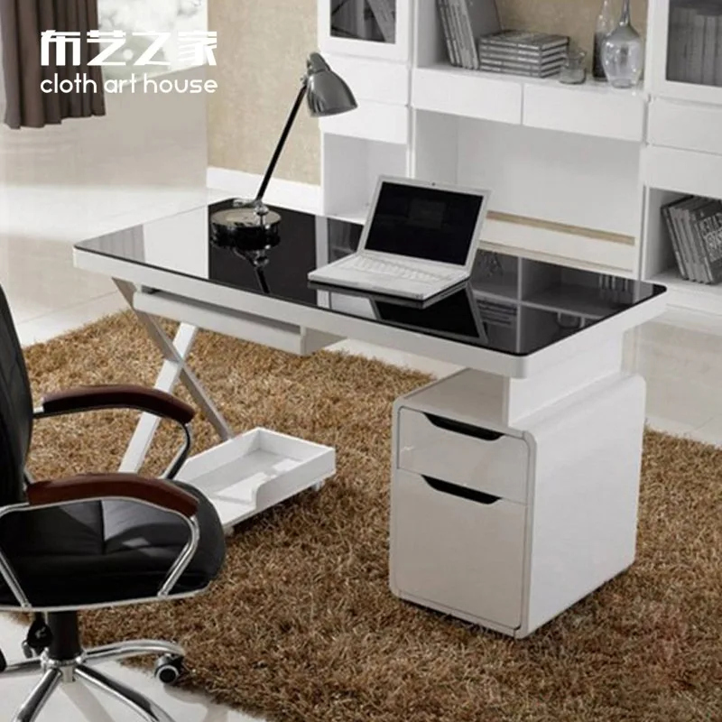 White painted computer desk, simple modern/desktop table, household/writing desk, chest combination desk