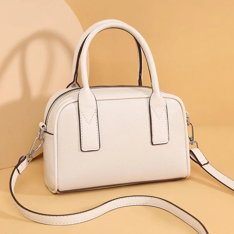 

Genuine Leather Crossbody Bag Women's Boston Handbag High Quality Cowhide Pillow Bag Female Luxury Versatile Daily Shoulder Bag