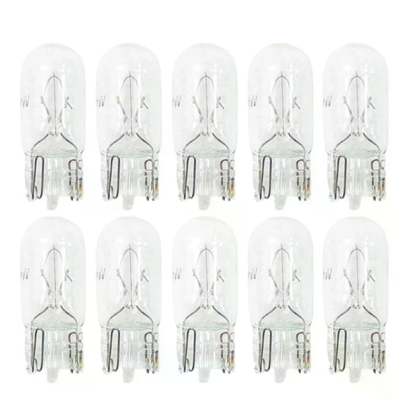 10pcs Car T10 Halogen W5W 12v Auto Lamp Bulbs Instrument Light Reading Lights Clearance Lamp