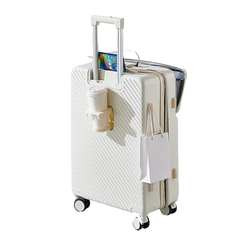 Expandable Waterproof PC Hardshell Suitcase 20 Inch Front Opening Spinner Luggage TSA Lock Lightweight Student Travel Suitcase