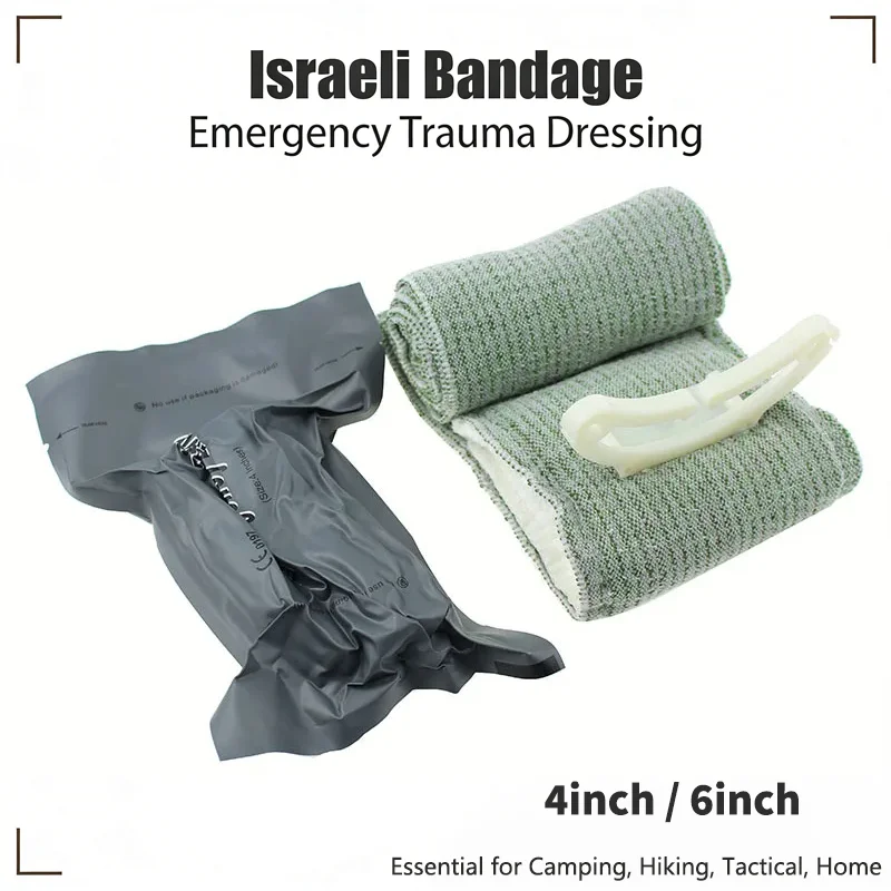 2026 4inch/6inch Israeli Emergency Bandage, Elastic Sterile Pressure Bandage for Outdoor Tactical Home, First Aid Trauma Kit
