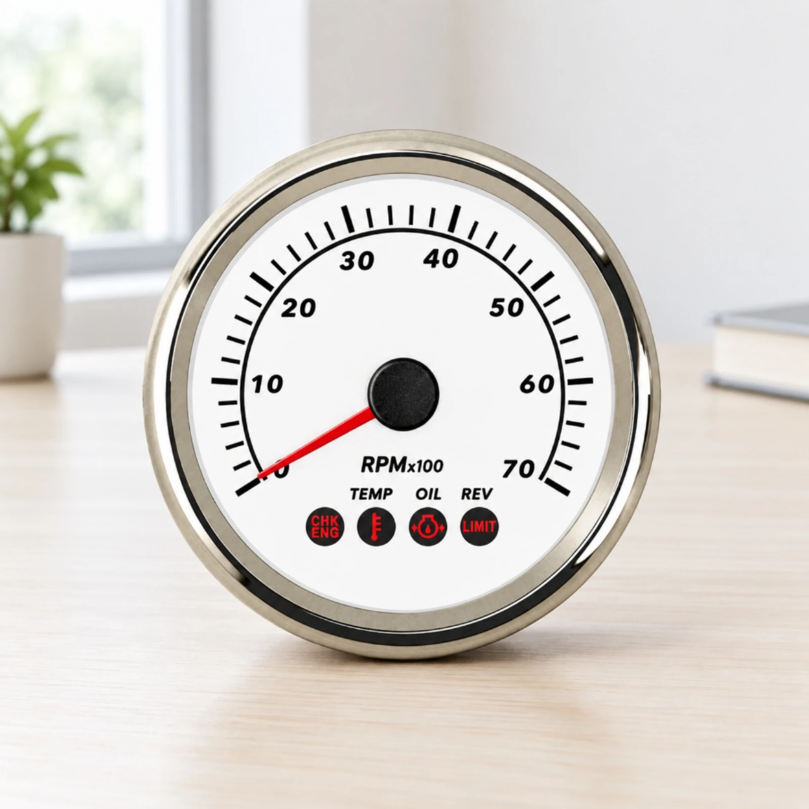 85 Mm Analog Tachometer 9-32V Operating Voltage Tachometer with Condition Indicator Displays Gauge Dustproof Rugged