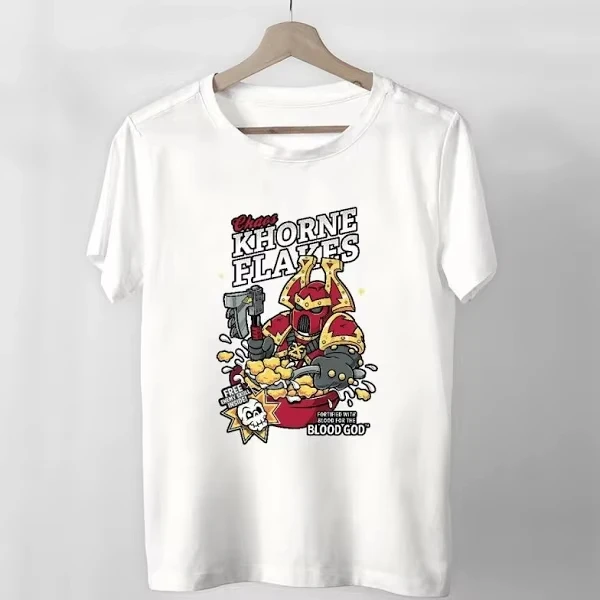 

Chaos Khorne Flakes винтажная трендовая футболка с коротким рукавом W Warhammer 40k хлопковый топ одежда уличная свободная повседневная одежда