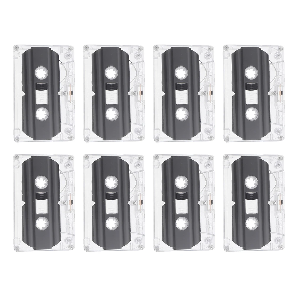 

8 Pcs Audio Tapes with Clear Plastic Case Cassette for Recording 30 Minute Miniature Cassettes