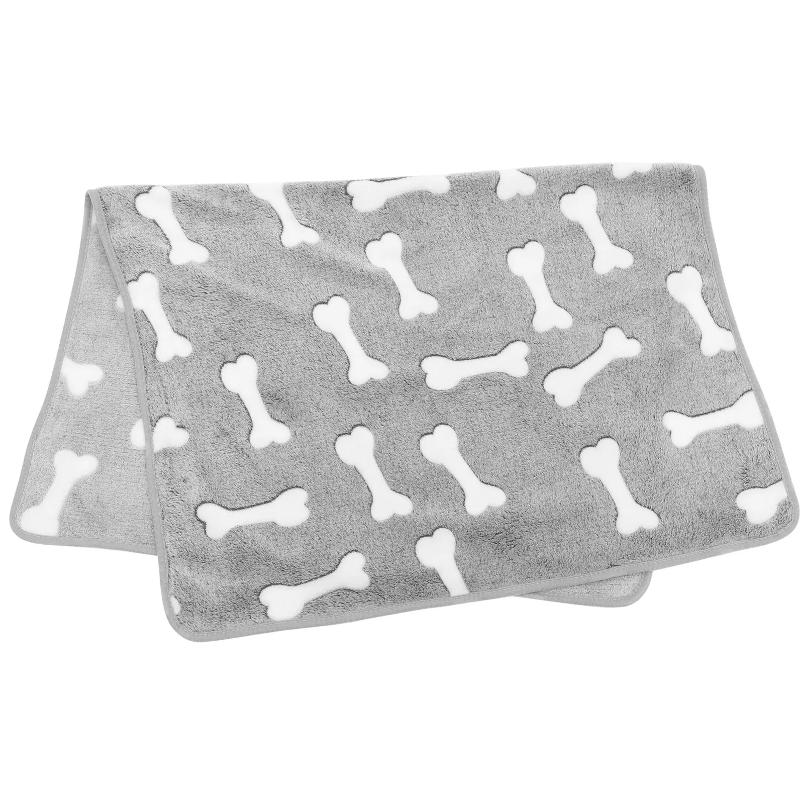 

Coral Fleece Puppy Blanket Grey Bone L Warm Dog Cat Seat Cushion Sofa Throw Cage Mat Thickened Soft Pet Winter