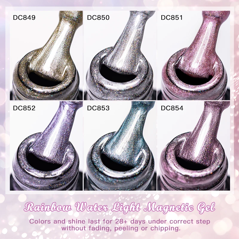 7ml Rainbow Glitter น้ํา Cat Magnetic GEL เล็บ Shining Super Sliver-light Holographics Soak Off UV GEL เล็บ