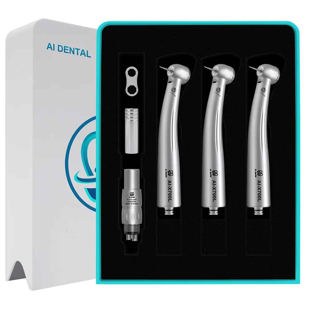 

AI-S3-X7NCL6 Dental Healthy Torque Head High Speed Optic Fiber Handpiece Set With 6 Holes Quick Coupler Oral Therapy Equipment