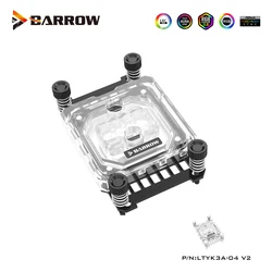 Barrow CPU Water Block For AMD AM4/AM3+/AM3/FM2  Cooling ARGB Processor Cooler 2.0 5V Light ,Black White ,LTYK3A-04 V2