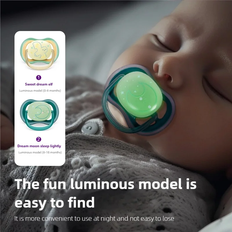 

PHILIPS AVENT BPA Free Silicone Pacifier For Newborns 0-18+ Months Anti Colic Ventilated Nipple Baby Silicone Teething Pacifier