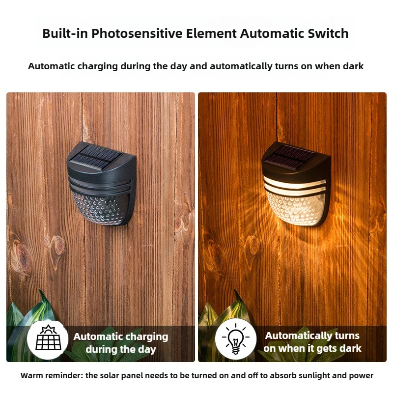 Waterproof Breathing light LED Solar Multi Installation Outdoor Wall, Corrugated Lights for Fence Terrace Garden Path Decorative