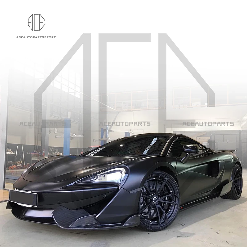 

Dry Carbon Fiber Front Bumper Lip Splitters Spoiler For Mclaren 540C 570S Bumper Guard Look Glossy Black