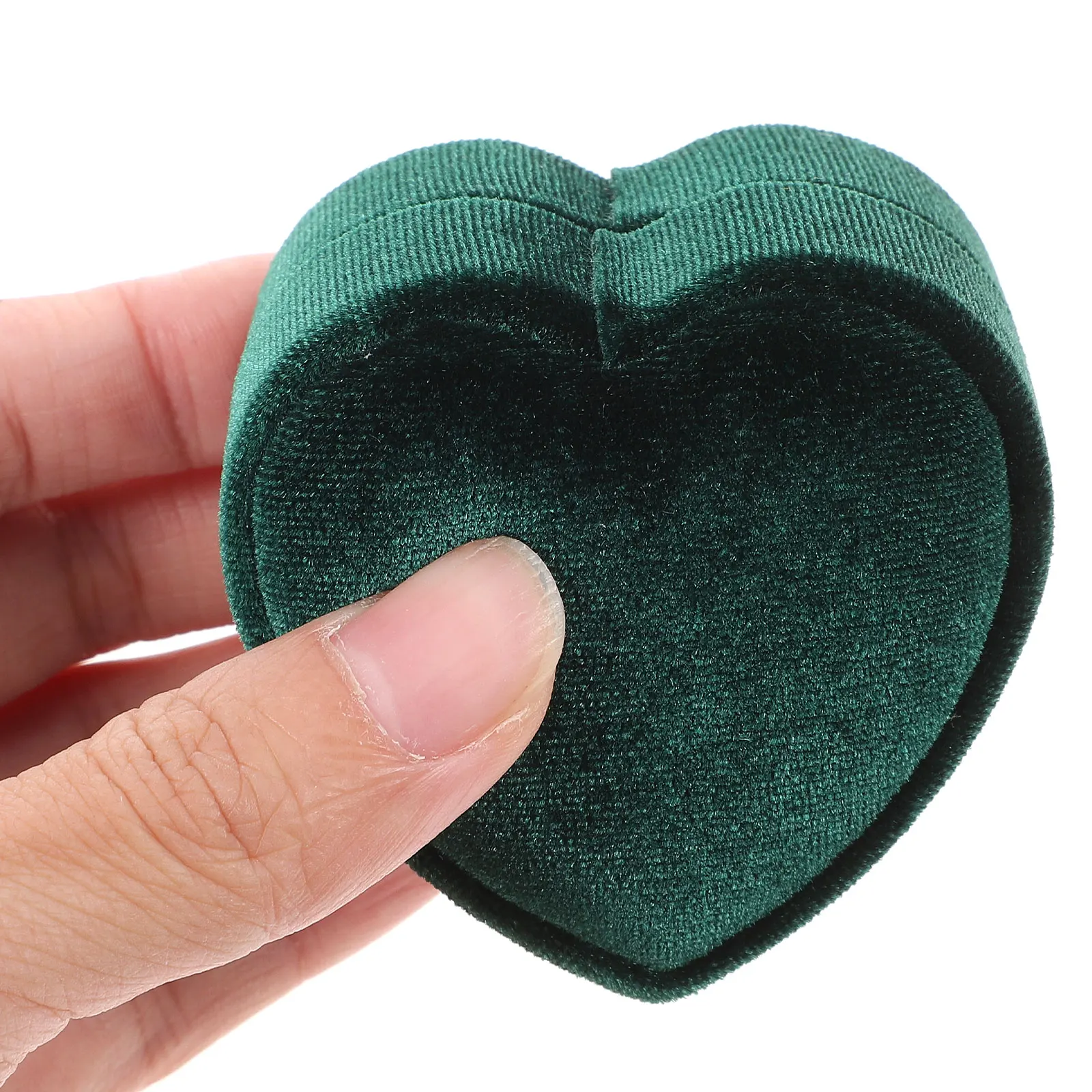 

Heart Shaped for Wedding Engagement Lightweight Portable Jewelry Storage Ring Holder Box Velvet Fabric Gift Box