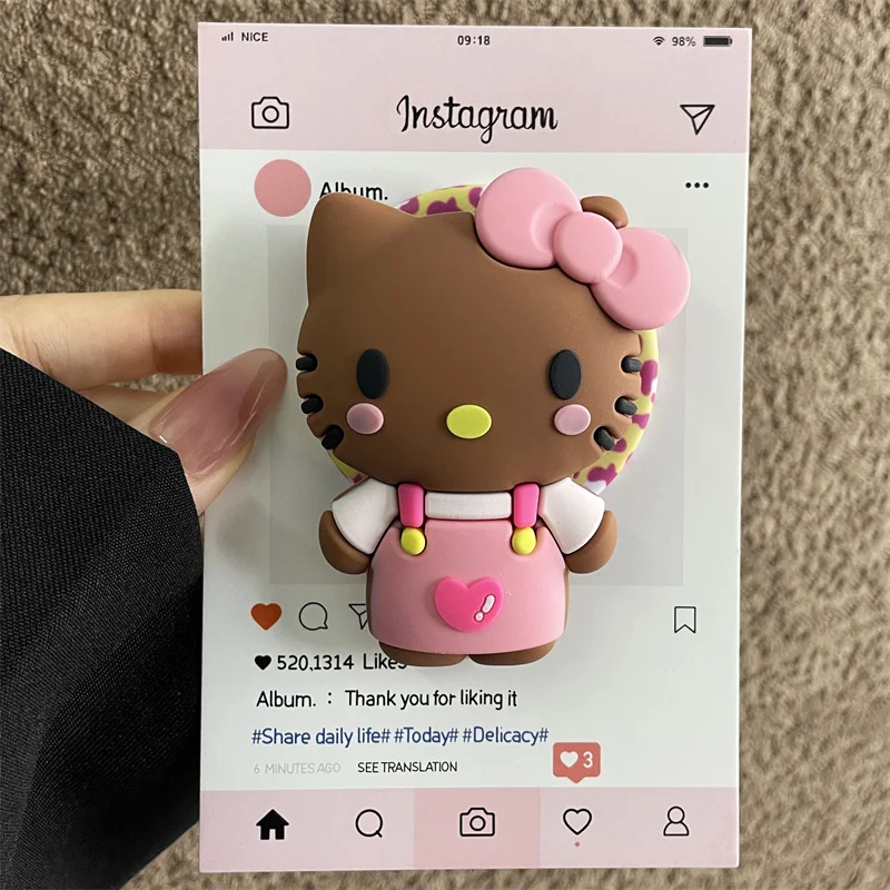 Für Magsafe Magnetischer Handygriff, Ständer, Niedlicher 3D-Cartoon Hello Kitty für iPhone, Faltbarer Halter mit Drahtlosem Laden, Stereoskopischer Halter – Detail 10