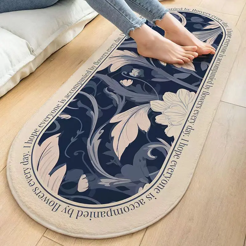 Flower Series Bedside Carpets Simple Bath Mats Soft Entrance Doormat Non-Slip Floor Rugs Home Toilet Bathroom Absorbent Foot Pad