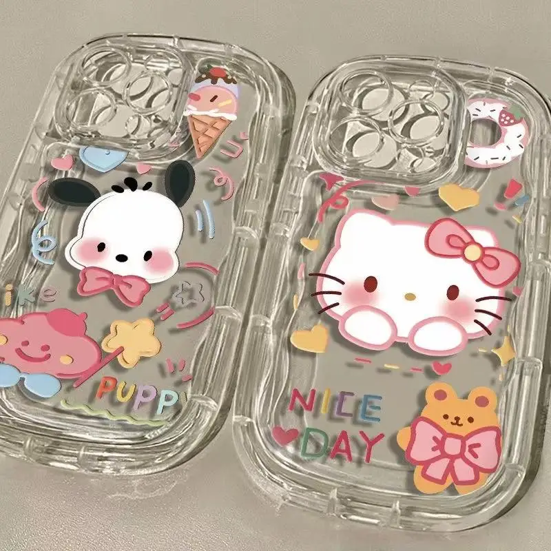 Cute cartoon Hello Kitty transparent phone Case For Honor X7 X8 X9 X6 X6S X9B 50 80 70 20 90 Pro Magic 4 Lite TPU Cover