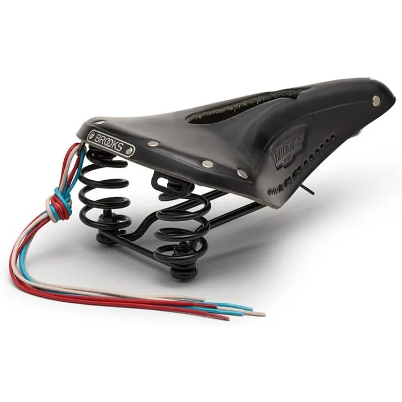 

Brooks England Flyer Carved, туристическое кожаное велосипедное седло ручной работы с подвесными пружинами, черное, один размер