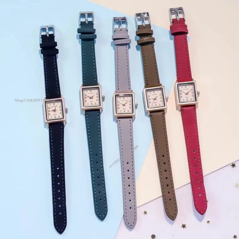 Модные женские часы, роскошные металлические квадратные женские кварцевые наручные часы, прямоугольные кожаные женские часы Relogio Feminino