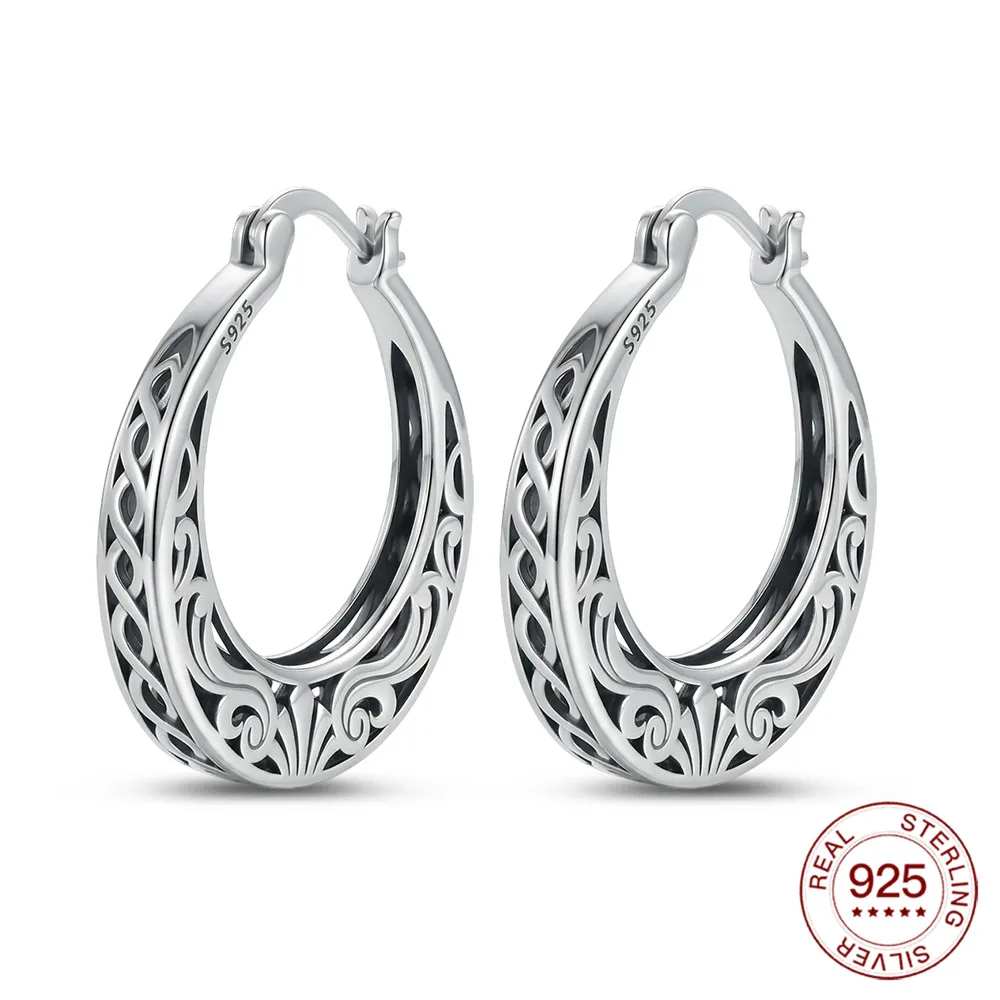 New Original 925 Silver Infinity Twist Hoop Earrings For Women Daily Wear Hope Stud Earring Fashion Classic Birthday Gift Love