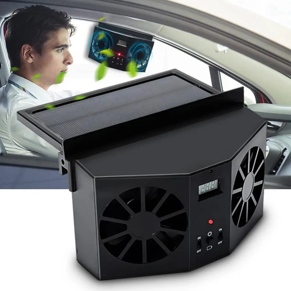 Car Auto Solar Fan Window Cooling Air Vent Vehicle Ventilation System Radiator