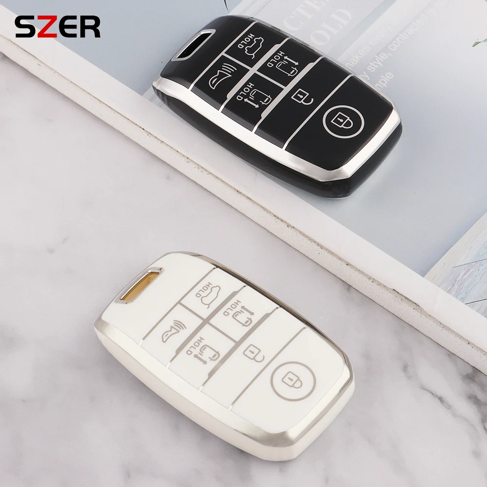 6 Buttons NEW TPU Car Smart Key Case Cover Shell Fob Holder Protector For Kia Sedona Grand Carnival Sorento L580 Accessories