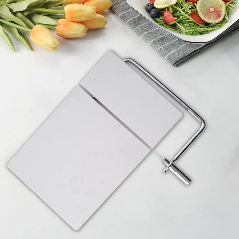 قطاعة الجبن قطع أسلاك الفولاذ المقاوم للصدأ لكتلة الجبن لوح الرخام أداة قطع زبدة البارميزان أداة المطبخ غير القابلة للانزلاق