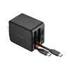 4 in 1 45W Fast Charging Retractable Wall Charger with Dual USB C Cables