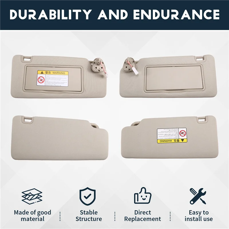 

Автомобильный левый и правый солнцезащитный козырек с зеркалом для макияжа, бежевый для Zotye T700 T800