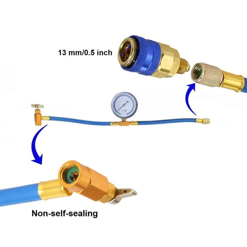 Quick Coupler and Adapter Air Conditioning Recharge Hose Set for Refrigeration