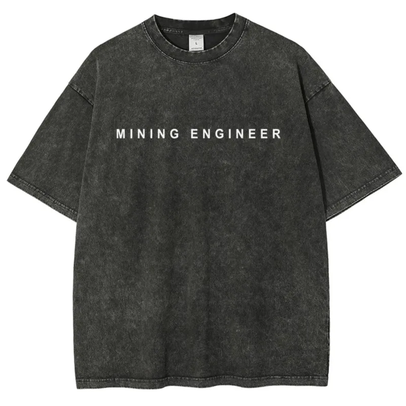 

Customized Letter Printing Washed T-Shirt For Men Pure Cotton High Quality Loose Round Neck Short Sleeves Tee Blouse Oversized