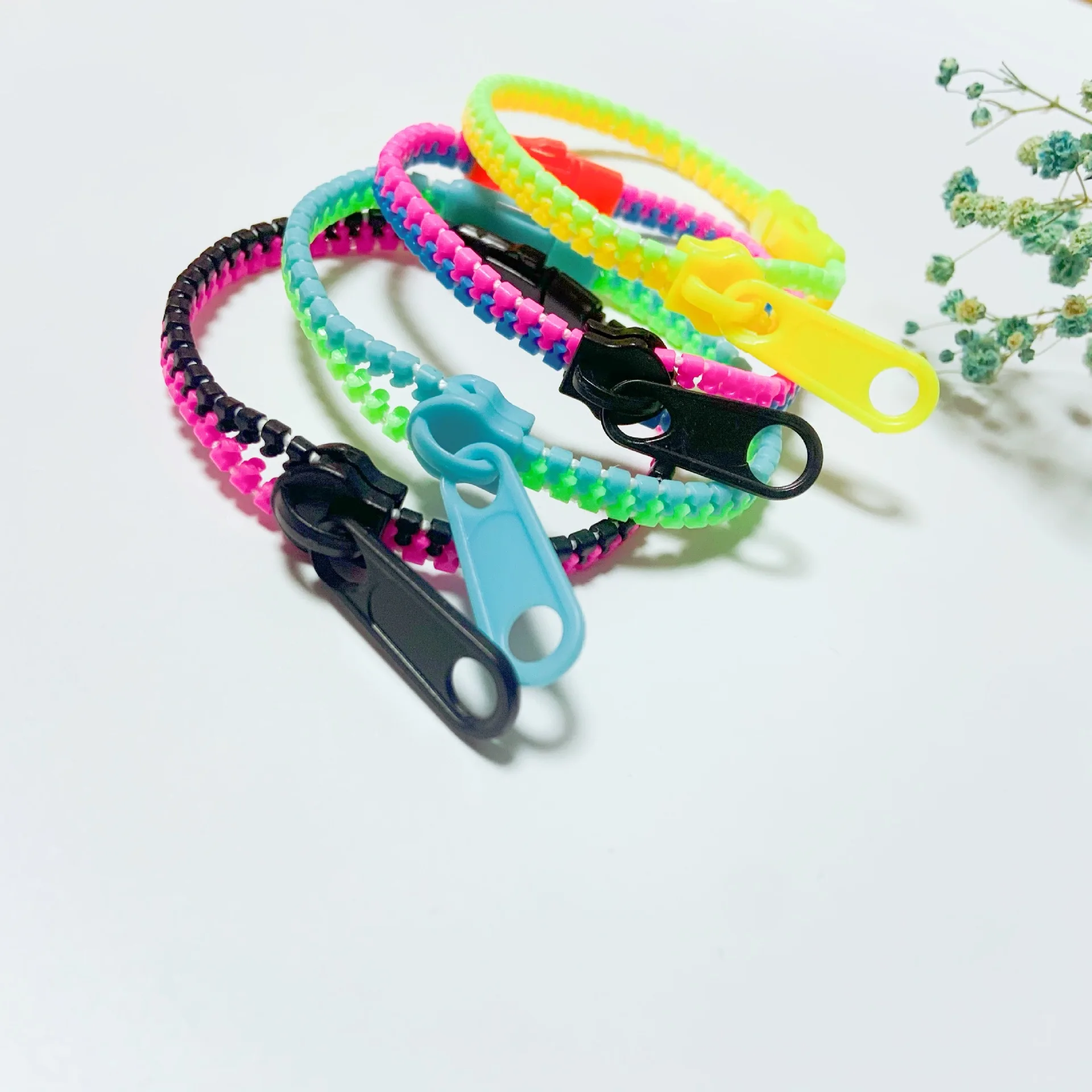 15Pc Colorful Antistress Zipper Bracelet Sensory Fidget Toy for Kids Birthday Party Favors Baby Shower Goodie Bag Halloween Gift