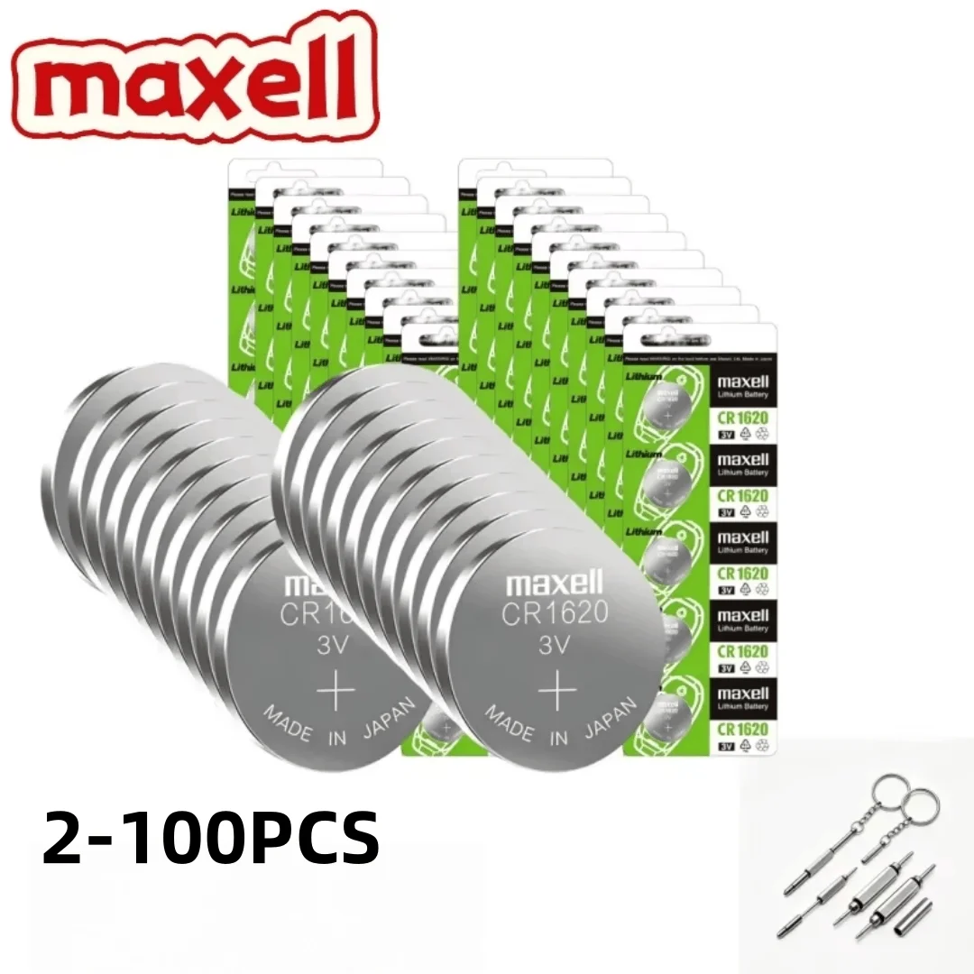 Maxell CR1620 ECR1620 3V Lithium Coin Cells 5-100PCS For Watch Remote Control Motherboard Electronic Scale