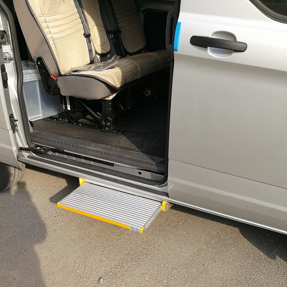 CE Certification Electric Aluminum Van Caravan Travel Trailer Motorhome Camper RV Sliding Step Entry Door Slide Foot Step view 3