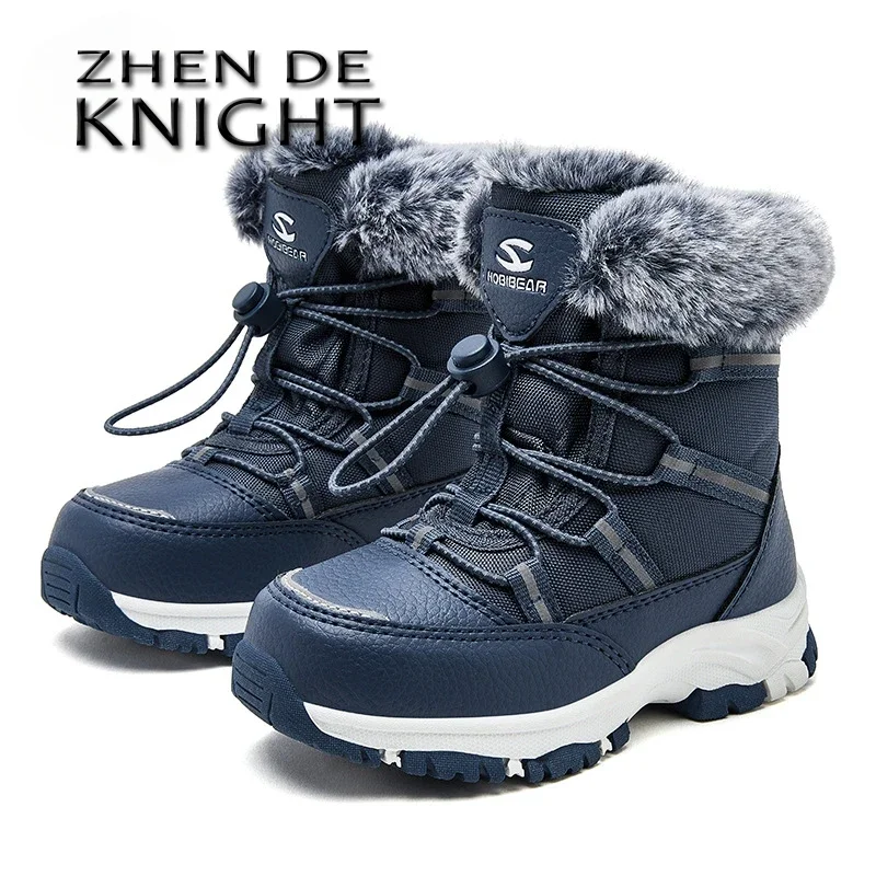 Children Casual Shoes Girls & Boys Non-slip Paw Warm Fur Snow Boots Winter Sneakers Kids Outdoor Footwear Padded Boot Waterproof