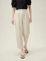 FSLE High Waisted Suit Pants Women's Summer Cropped Casual Pants Loose Slimming Tapered Women Blue Black Pants 24FS12101 - Image 2