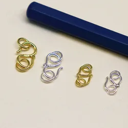 925 Sterling Silver Hook S Clasp with Double Closed Jump Ring for Necklace Jewelry Making Bracelet DIY Accessories Component