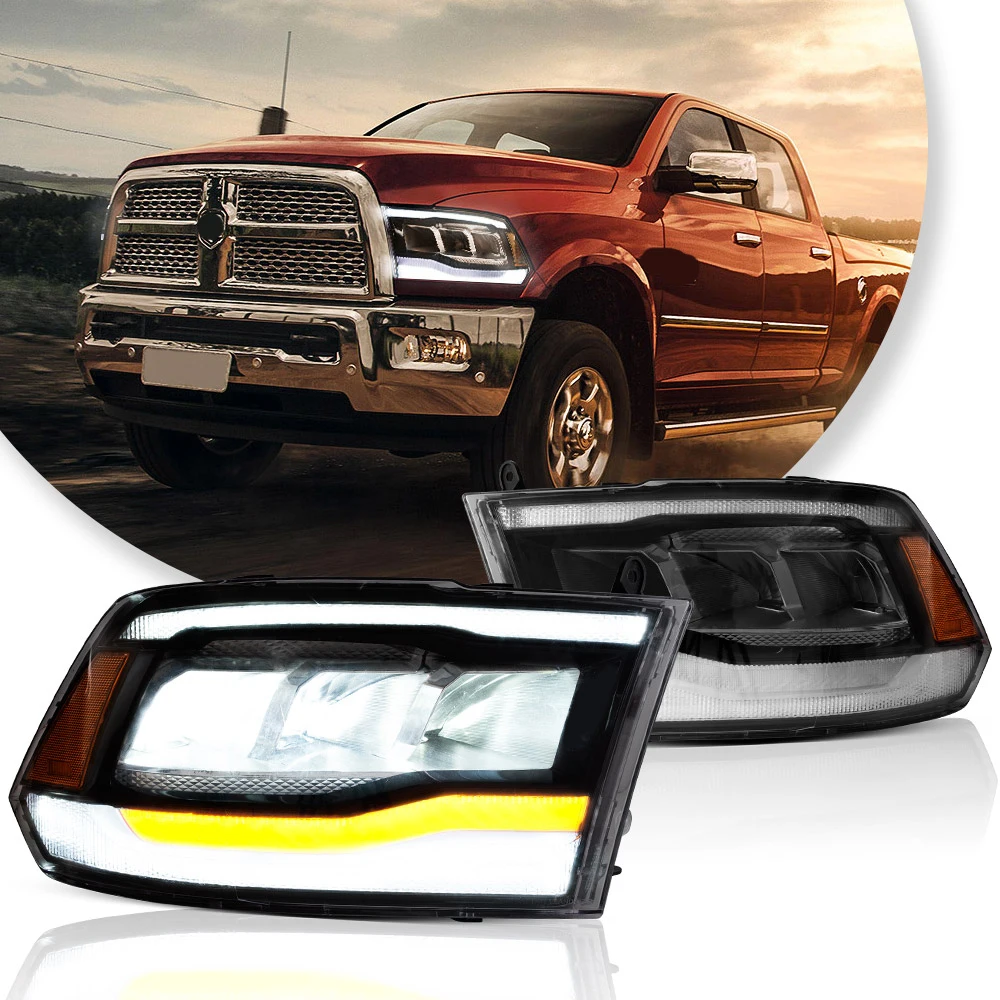Vland 09-18 Ram 4th Gen 1500 2500 3500 LED Reflection Bowl HeadLights Premium Quality Complete Assembly