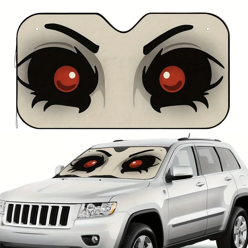 

1 шт. Автомобильный солнцезащитный козырек «Таинственные красные глаза», уменьшает прямой солнечный свет, подходит для ежедневных поездок и городских путешествий на короткие расстояния.