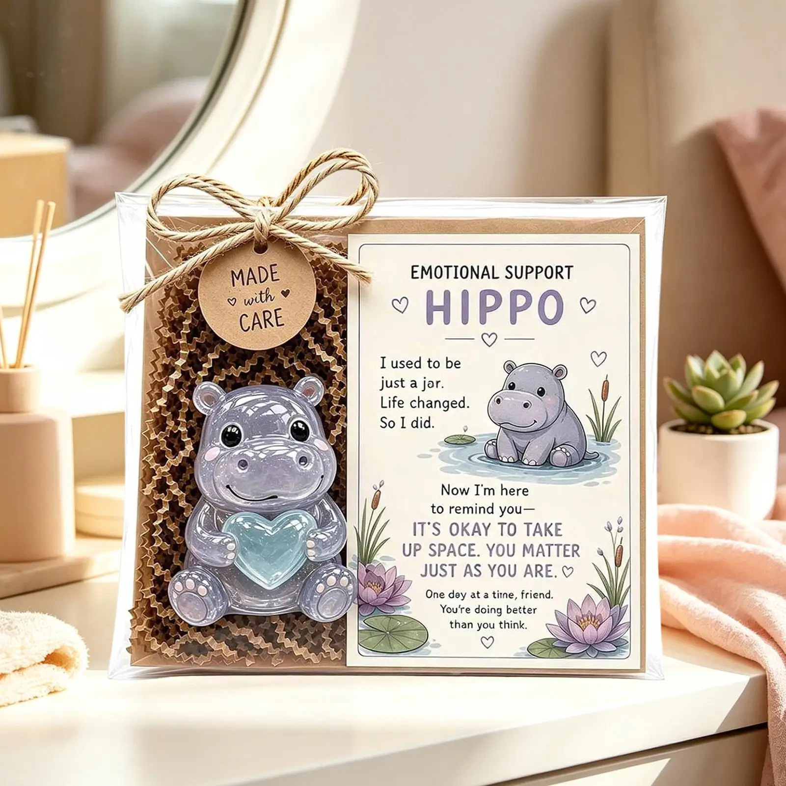 Mini Glass Animals Recycled Glass Figurine With Encouragement Card Motivational Table Decorations For Christmas Birthday Living