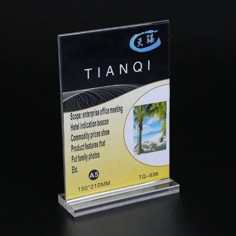 W89C 5 PCS Acrílico Suporte placas Tabletop Stand Stand Soldador sinal desktop forma T